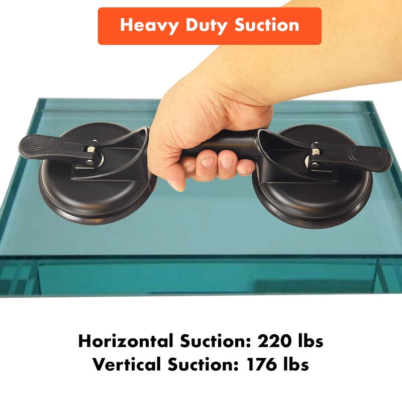 Genubi Industry Glass Suction Cups Heavy Duty Aluminum Vacuum Plate Handle Glass Holder Hooks to Lift Large Glass/Floor Gap Fixer/Tile Suction Cup Lifter/Moving Glass/Pad for Lifting/Dent Puller - Image 5